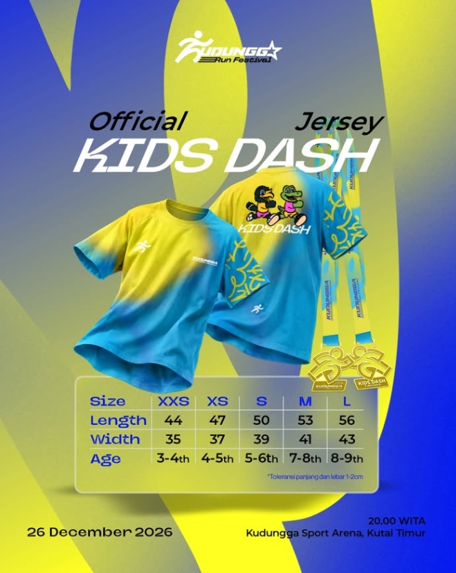 Jersey Kids Dash dengan karakter lucu eksklusif untuk anak-anak
