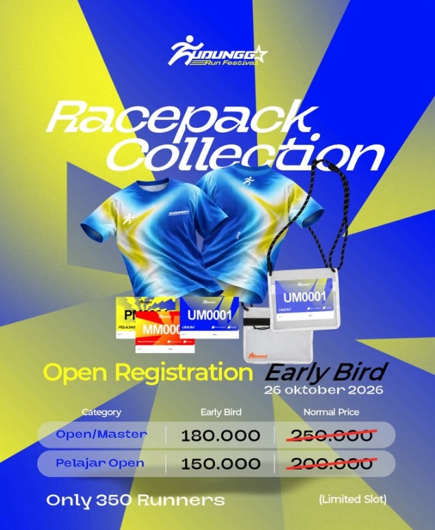 Bib nomor peserta dengan lanyard resmi